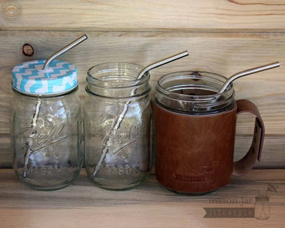 Combo 6 Pack Thin Bent Stainless Steel Straws for Mason Jars Mason Jar Lifestyle
