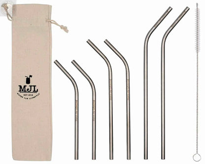 Combo 6 Pack Thin Bent Stainless Steel Straws for Mason Jars Mason Jar Lifestyle