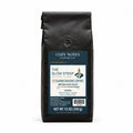 Cozy Notes Coffee THE SLOW STEEP, coarse ground coffee, 12oz, medium-dark roast — front product view on white