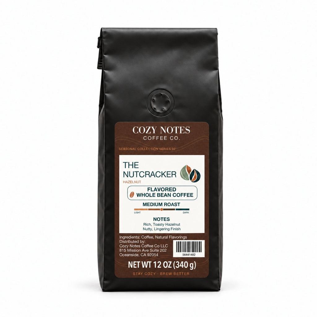 THE NUTCRACKER, flavored whole bean coffee, medium roast, 12oz — main photograph.