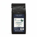 Cozy Notes Coffee THE QUIET ANDEAN, decaffeinated whole bean coffee, 12oz, medium roast — front product view on white