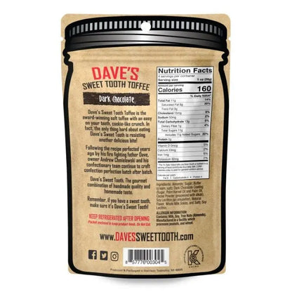 Dark Chocolate Toffee Dave's Sweet Tooth Toffee