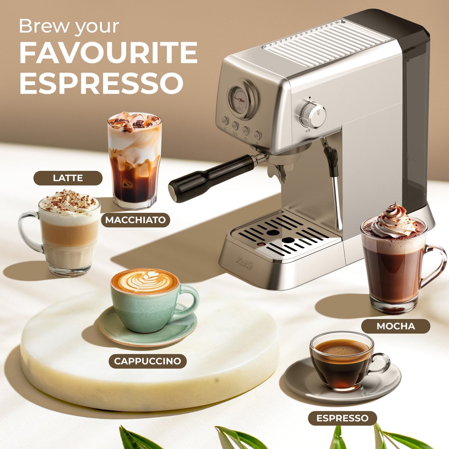 Espresso Coffee Machine w/ Milk Frother, KF1000X - Cozy Notes Coffee Co