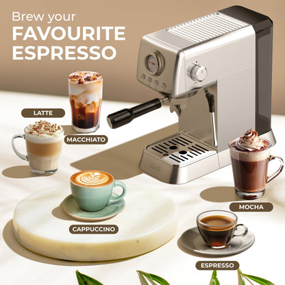 Espresso Coffee Machine w/ Milk Frother, KF1000X - Cozy Notes Coffee Co