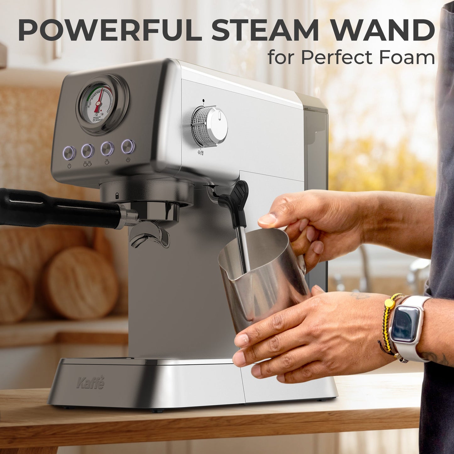 Espresso Coffee Machine w/ Milk Frother, KF1000X - Cozy Notes Coffee Co