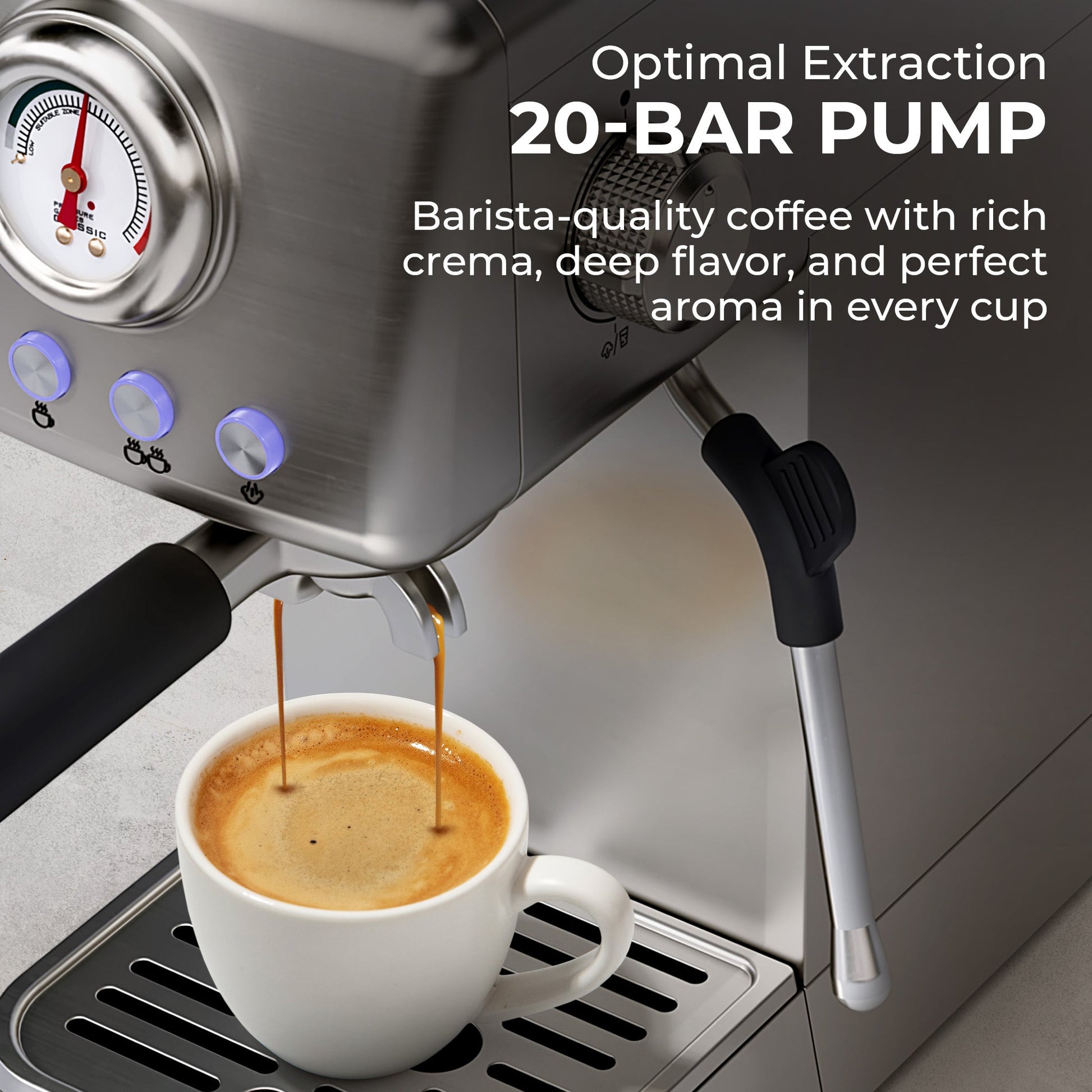 Espresso Coffee Machine w/ Milk Frother, KF1000X - Cozy Notes Coffee Co