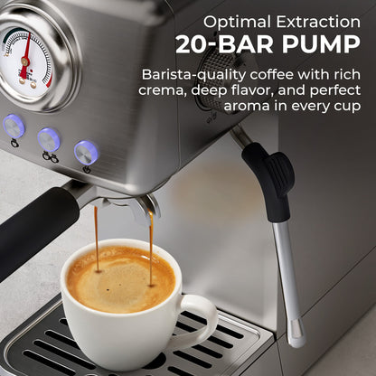 Espresso Coffee Machine w/ Milk Frother, KF1000X - Cozy Notes Coffee Co