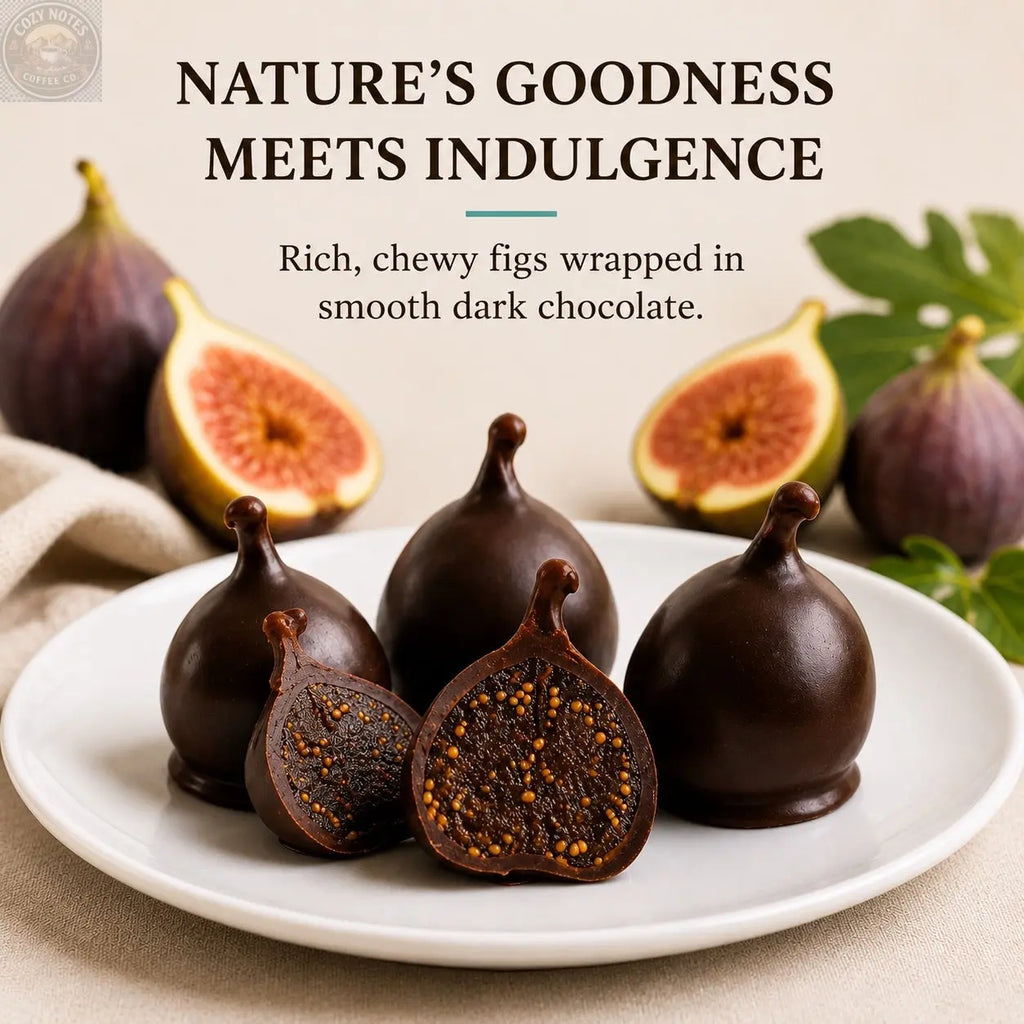 Andy Anand Vegan Belgian Dark Chocolate Figs - 24 Pc Gift Box, Premium 60% Cocoa Butter, Dairy-Free Gourmet Confection, Perfect for Birthday, Valentine’s &amp; Anniversary Gifts - Handcrafted in California Andyanand