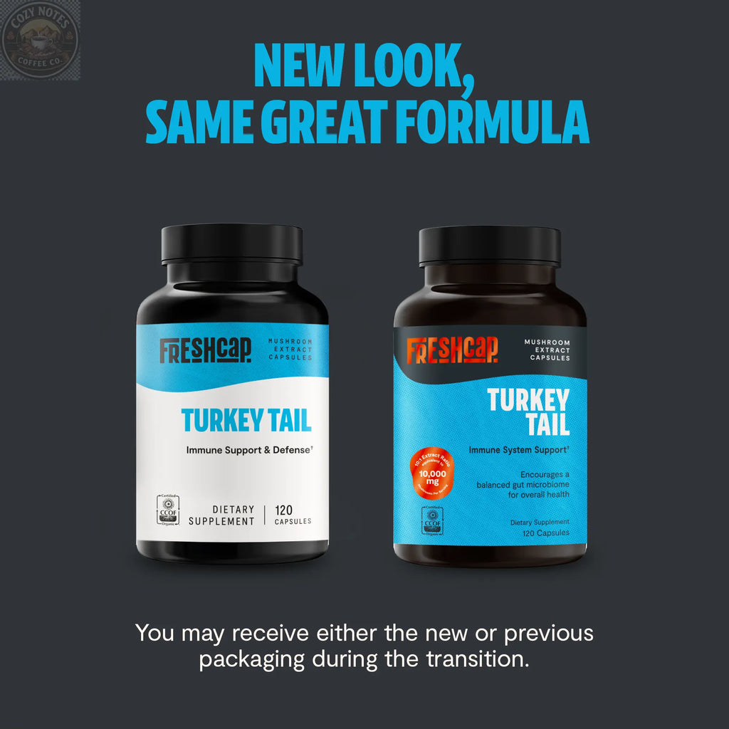 Organic Turkey Tail Mushroom Capsules FreshCap Mushrooms