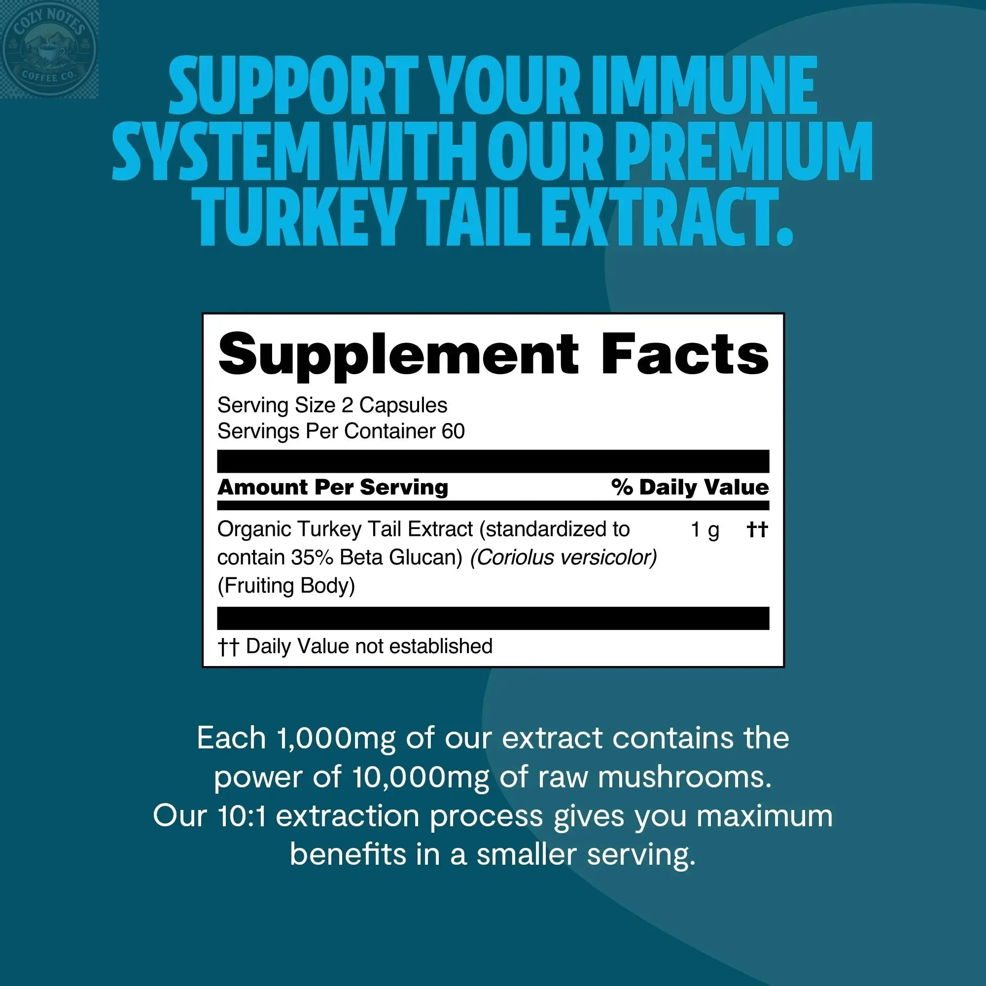 Organic Turkey Tail Mushroom Capsules FreshCap Mushrooms