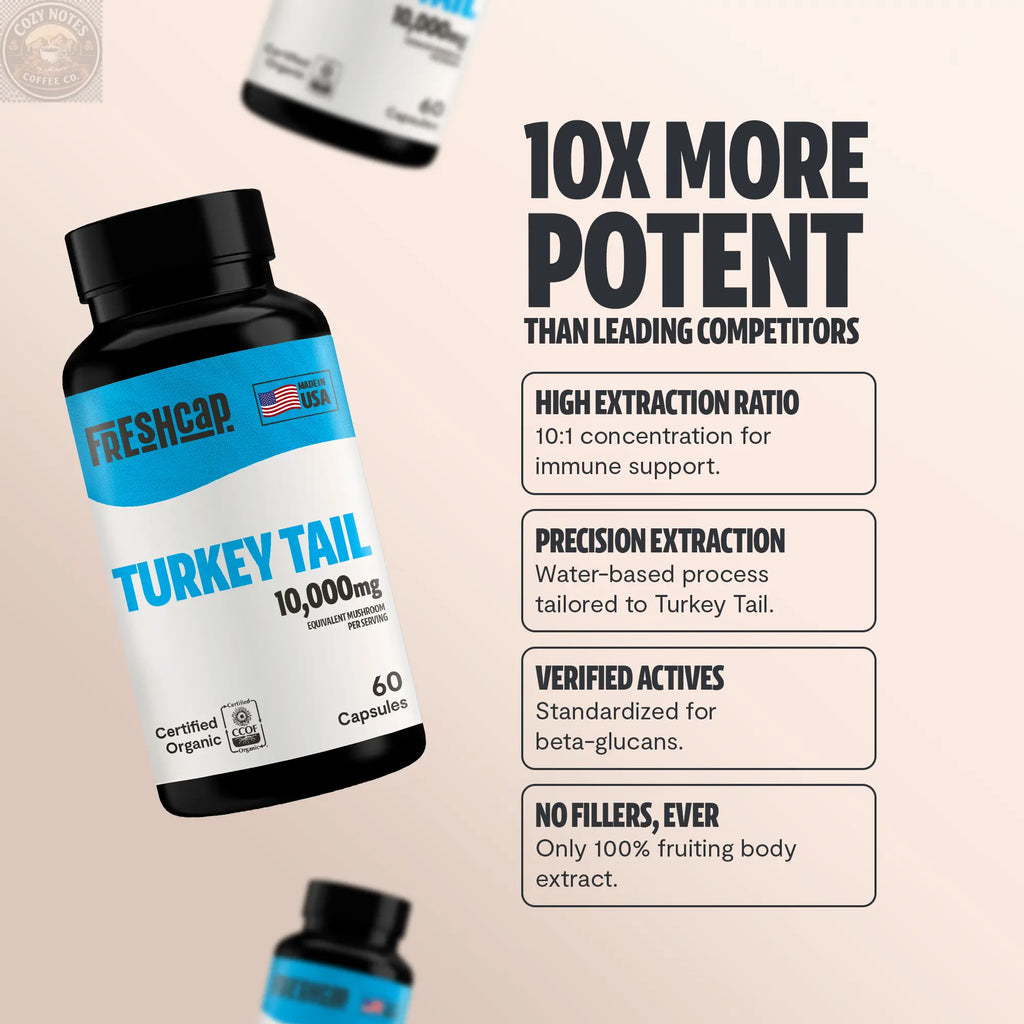 Organic Turkey Tail Mushroom Capsules FreshCap Mushrooms