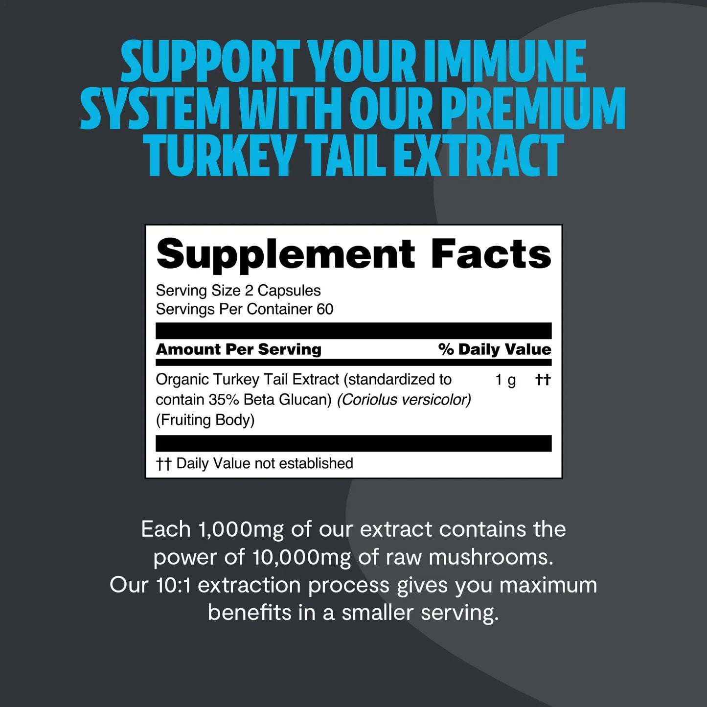 Organic Turkey Tail Mushroom Capsules FreshCap Mushrooms
