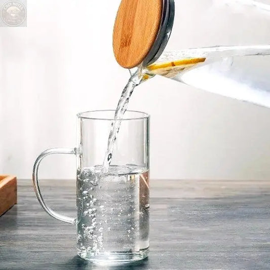 Hand Blown Glass Cup Tea + Linen