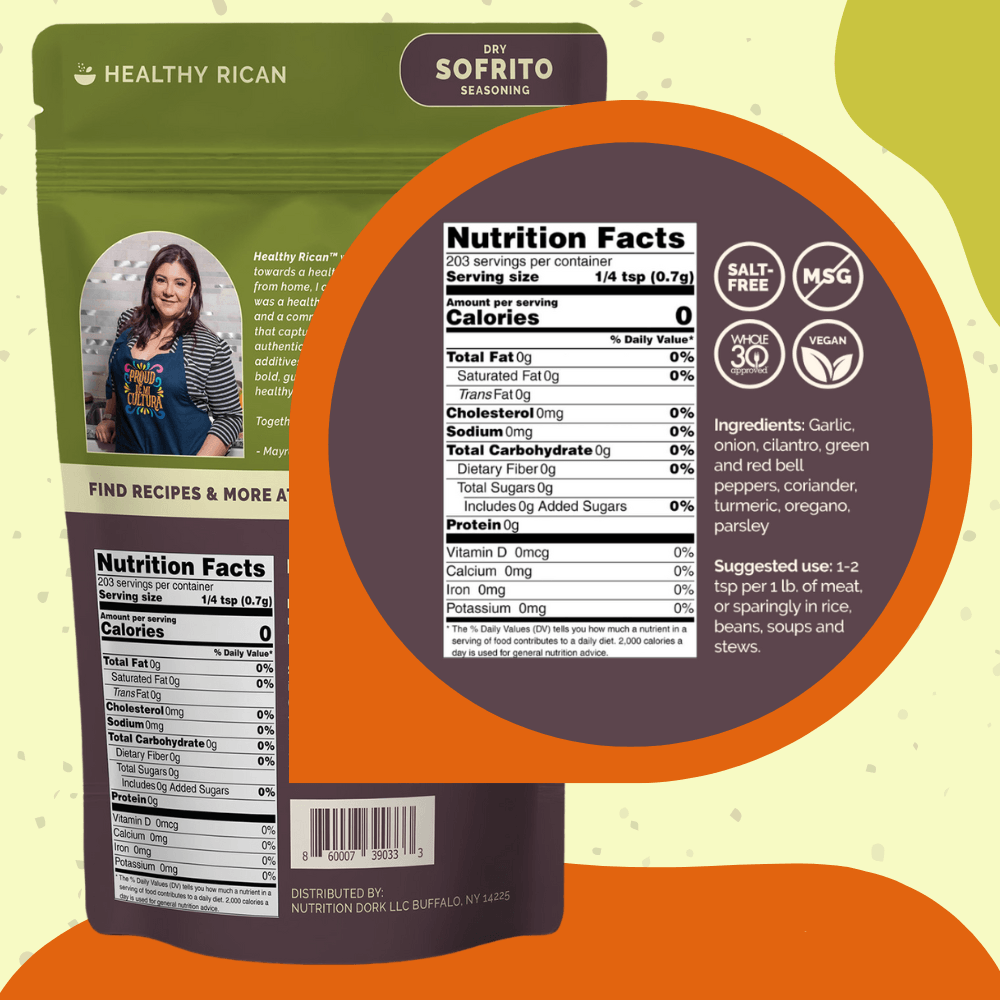 Dry Sofrito Seasoning Resealable Bag