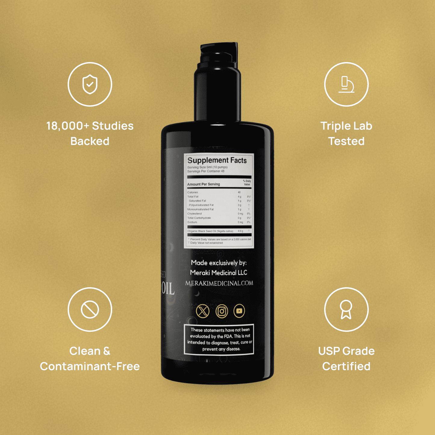 High Potency Cold-Pressed Organic Black Seed Oil with 3% Thymoquinone - Cozy Notes Coffee Co