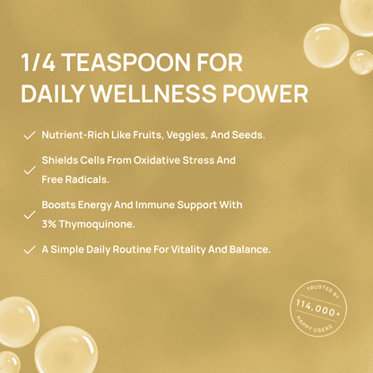 High Potency Cold-Pressed Organic Black Seed Oil with 3% Thymoquinone - Cozy Notes Coffee Co