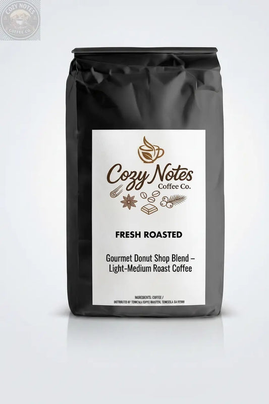 Gourmet Donut Shop Blend – Light-Medium Roast Coffee bag by Cozy Notes Coffee Co