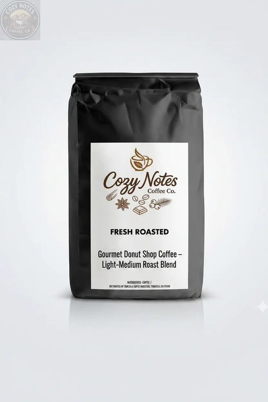Gourmet Donut Shop Coffee – Light-Medium Roast Blend bag by Cozy Notes Coffee Co
