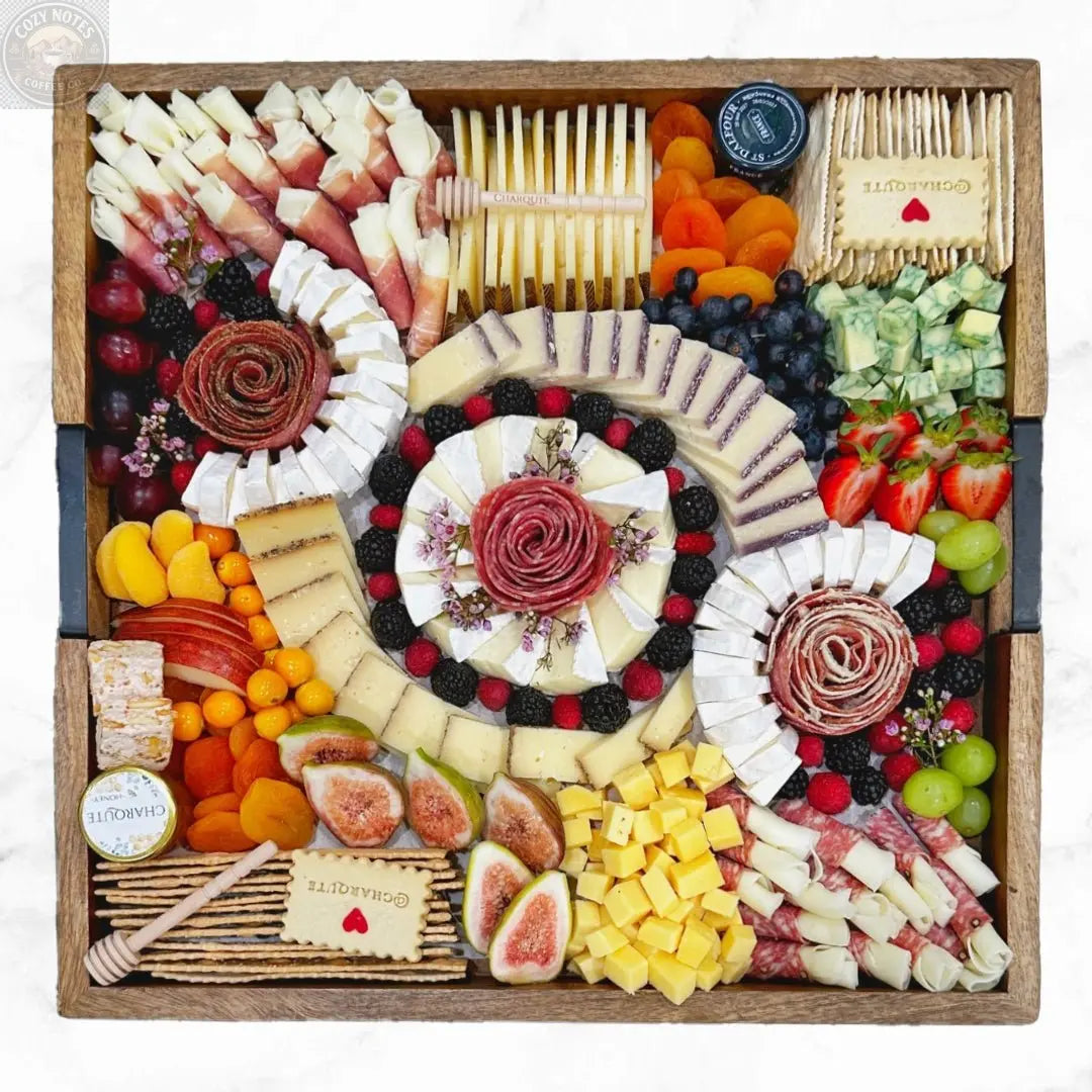 Large Square Lazy Susan Charcuterie Board Charqute