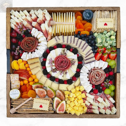 Large Square Lazy Susan Charcuterie Board Charqute