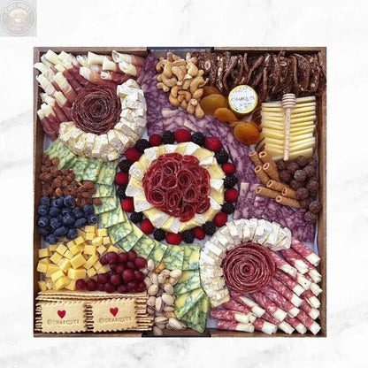 Large Square Lazy Susan Charcuterie Board Charqute
