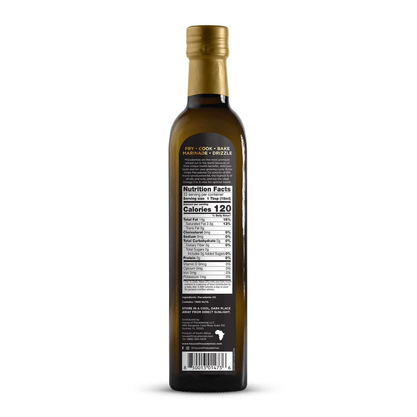 Macadamia Oil Extra Virgin Cold Pressed 16.9 oz. - Cozy Notes Coffee Co