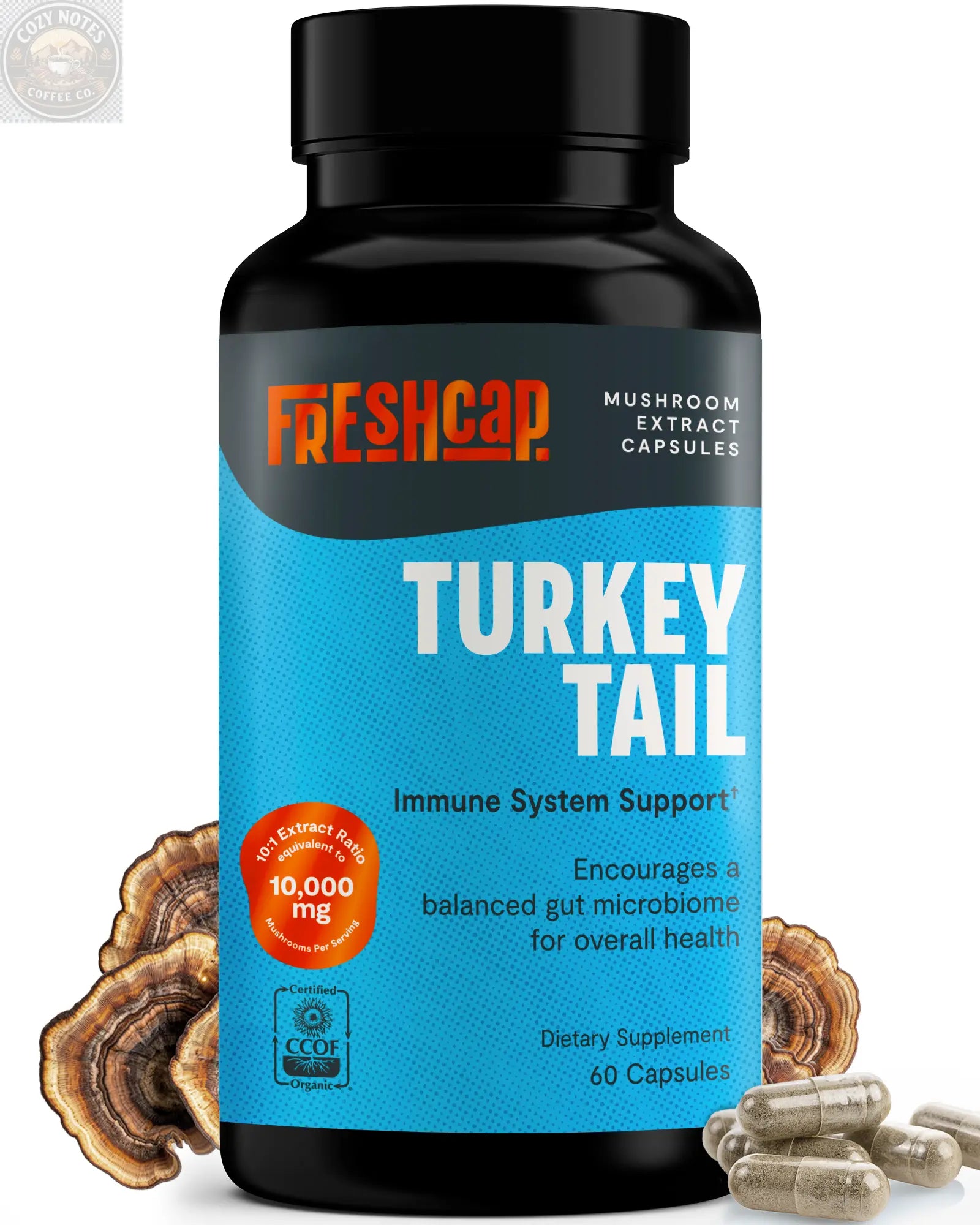 Organic Turkey Tail Mushroom Capsules FreshCap Mushrooms