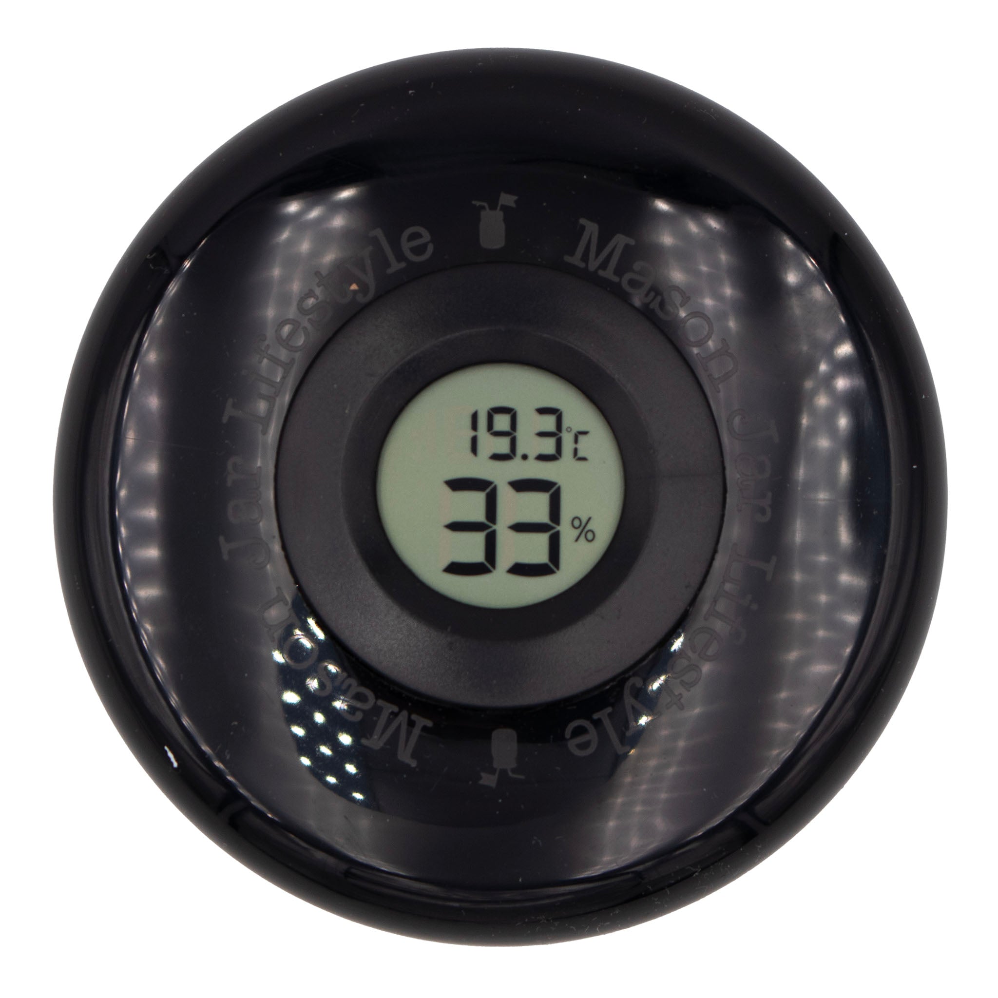 Humidor / Hygrometer Lid with Temperature for Wide Mouth Mason Jars - Store Cigars, Spices, or Herbs
