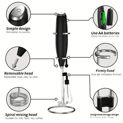 Milk Frother, Handheld Electric Mixer - Cozy Notes Coffee Co
