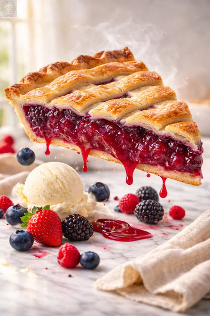 Andy Anand Sugar-Free Mixed Berry Pie, 2.6 lb – Strawberries, Blueberries & Blackberries, Keto & Diabetic-Friendly, Birthday Gift Box Andyanand