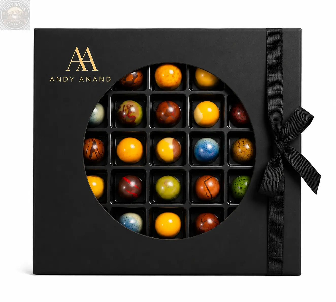 Andy Anand Monet Chocolate Bonbons Gift Box, 25 pc, 6.52 oz – Gluten-Free Belgian Truffles & Pralines, Birthday & Holiday Gift Collection Andyanand