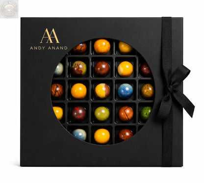 Andy Anand Monet Chocolate Bonbons Gift Box, 25 pc, 6.52 oz – Gluten-Free Belgian Truffles & Pralines, Birthday & Holiday Gift Collection Andyanand