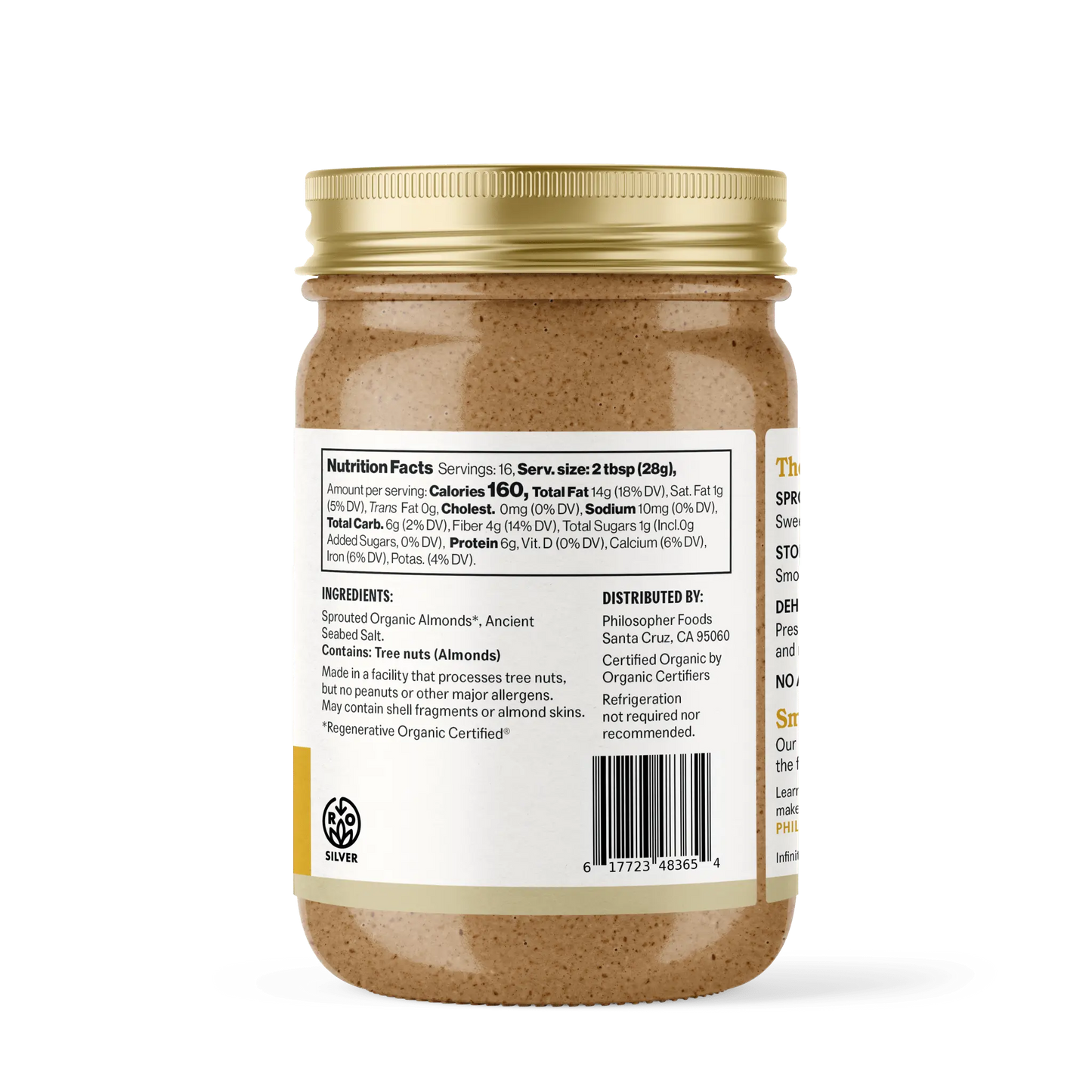 Naked Creamy Sprouted Almond Butter Philosopher Foods