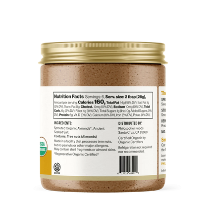 Naked Creamy Sprouted Almond Butter Philosopher Foods