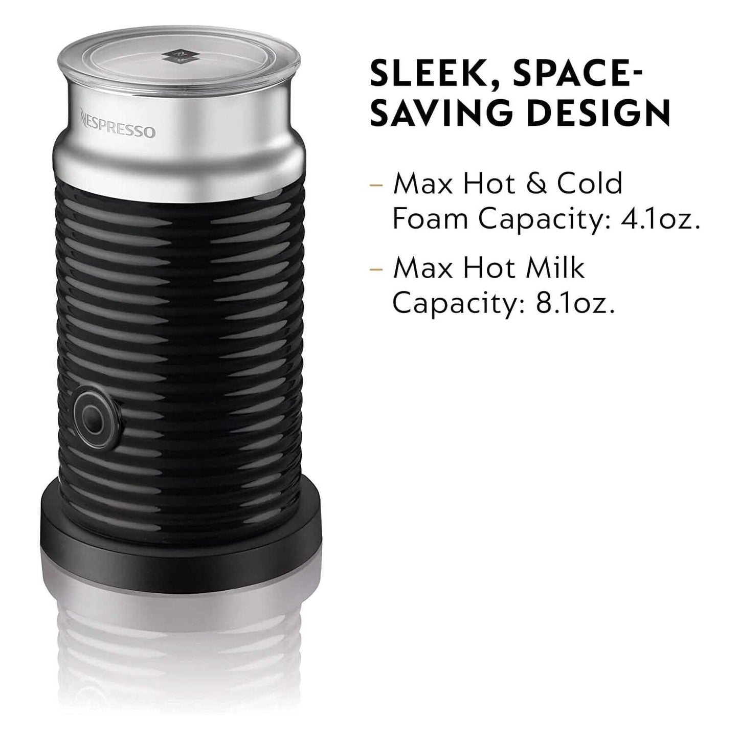 Nespresso Aeroccino3 Milk Frother, One Size, Black - Cozy Notes Coffee Co