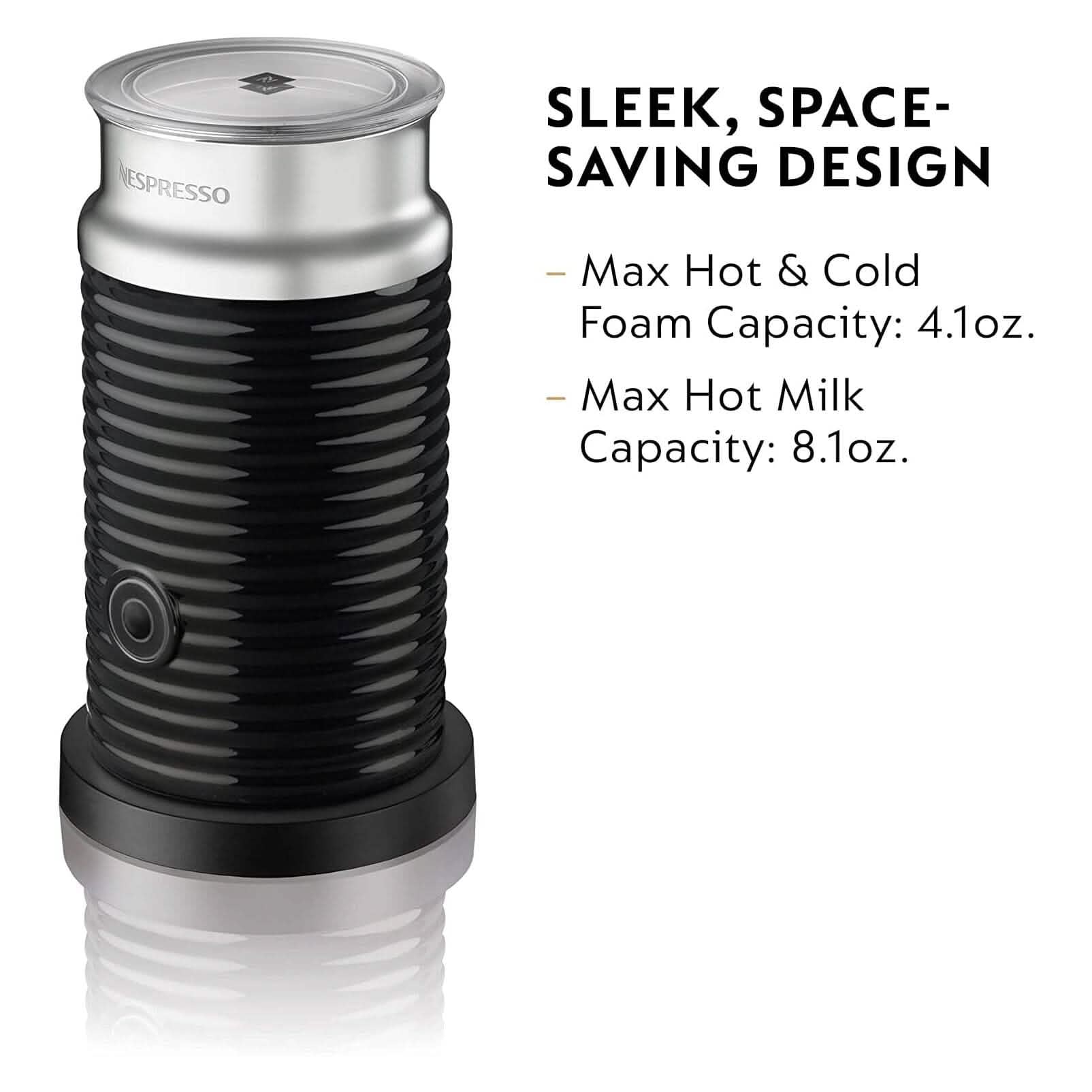 Nespresso Aeroccino3 Milk Frother, One Size, Black - Cozy Notes Coffee Co