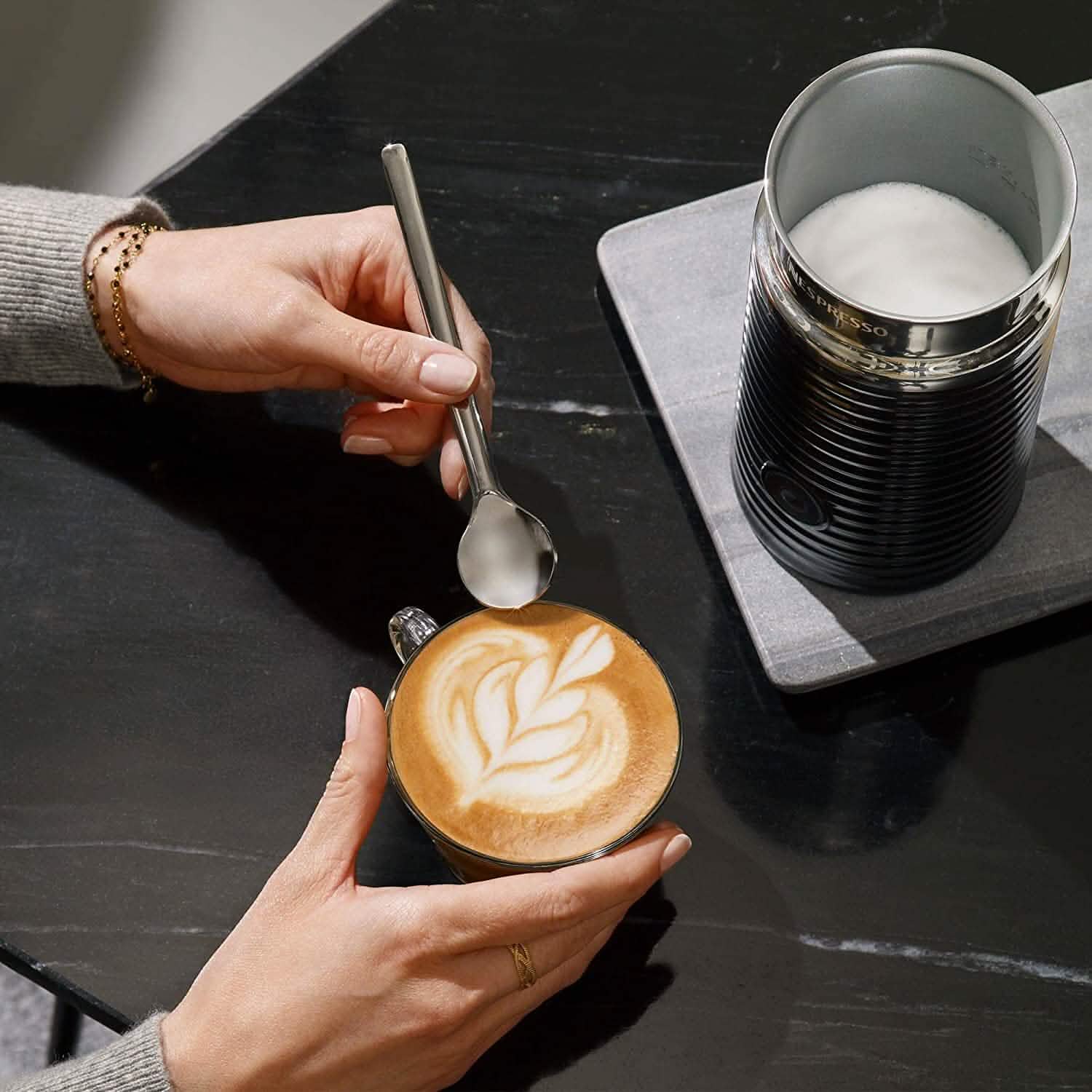 Nespresso Aeroccino3 Milk Frother, One Size, Black - Cozy Notes Coffee Co