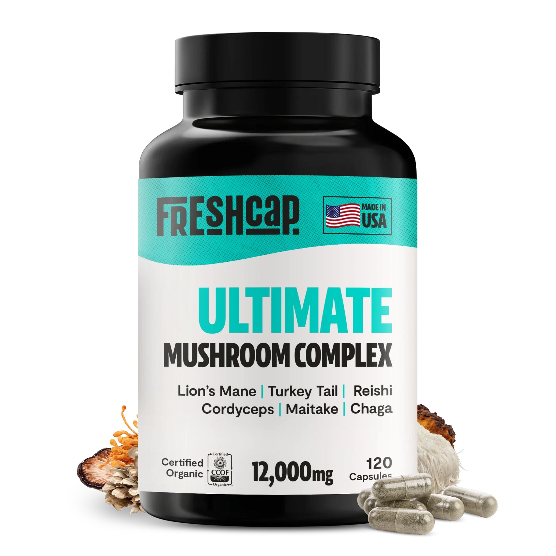 Organic Mushroom Complex Supplement Capsules - Cozy Notes Coffee Co