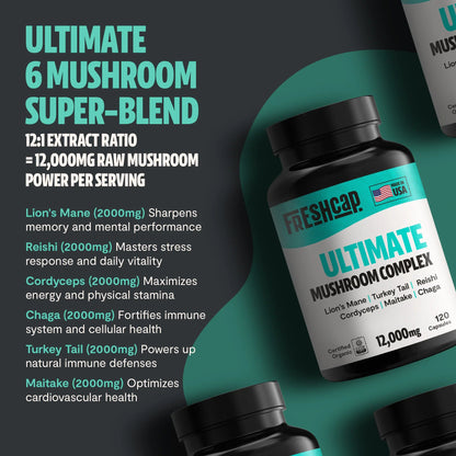 Organic Mushroom Complex Supplement Capsules - Cozy Notes Coffee Co
