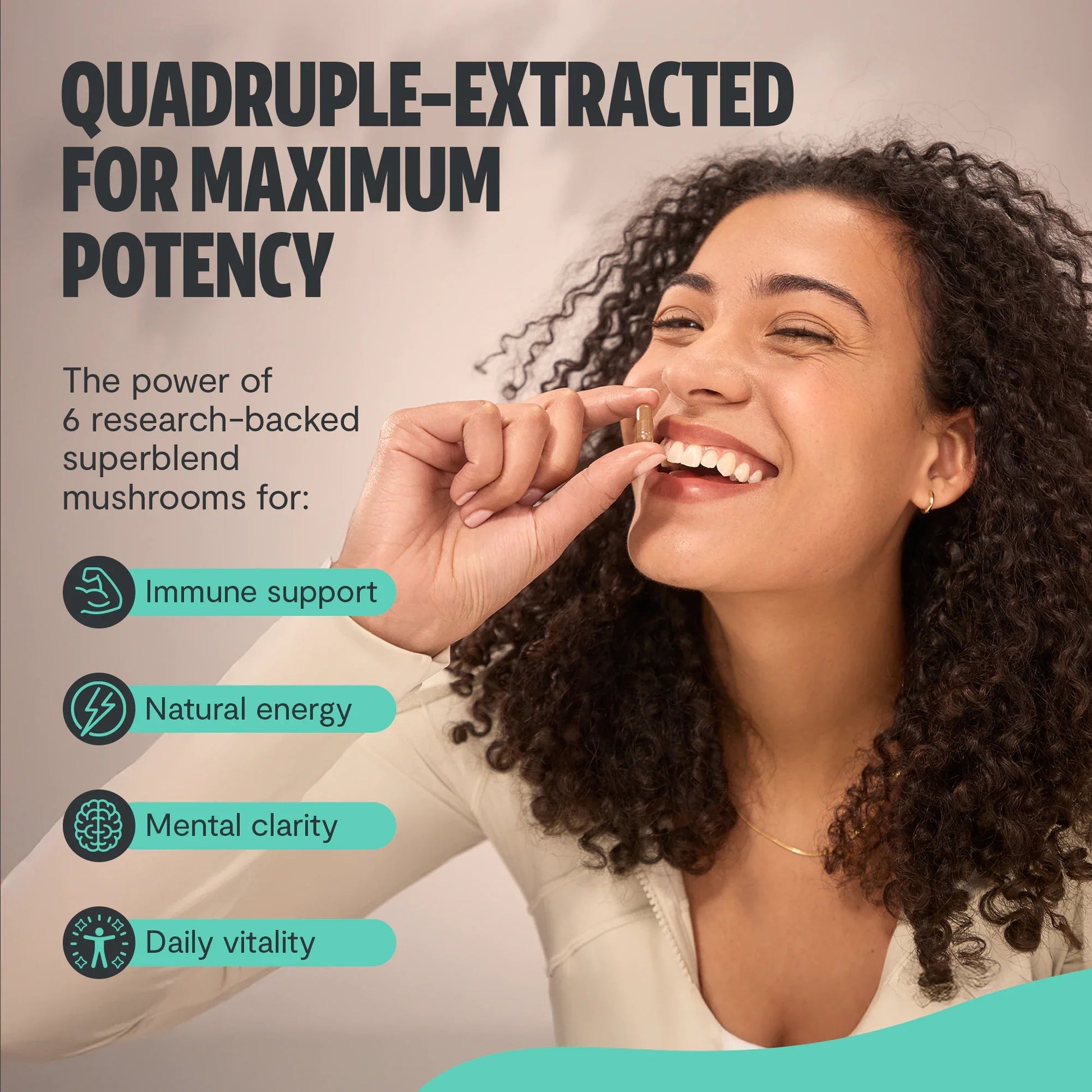 Organic Mushroom Complex Supplement Capsules - Cozy Notes Coffee Co