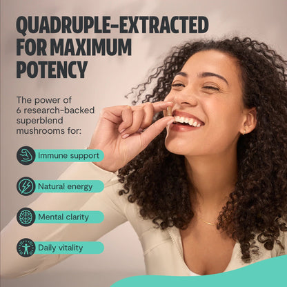 Organic Mushroom Complex Supplement Capsules - Cozy Notes Coffee Co