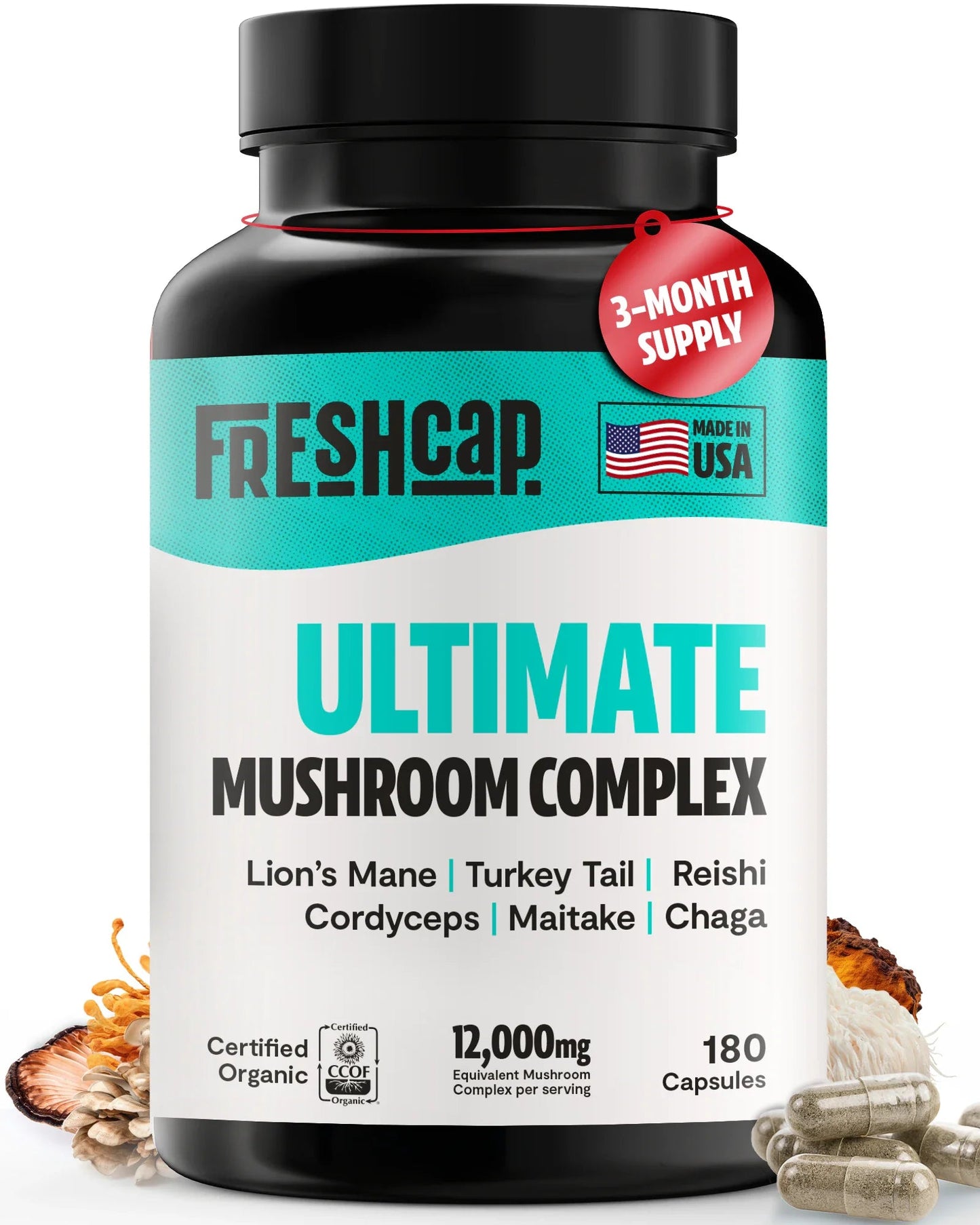 Organic Mushroom Complex Supplement Capsules - Cozy Notes Coffee Co
