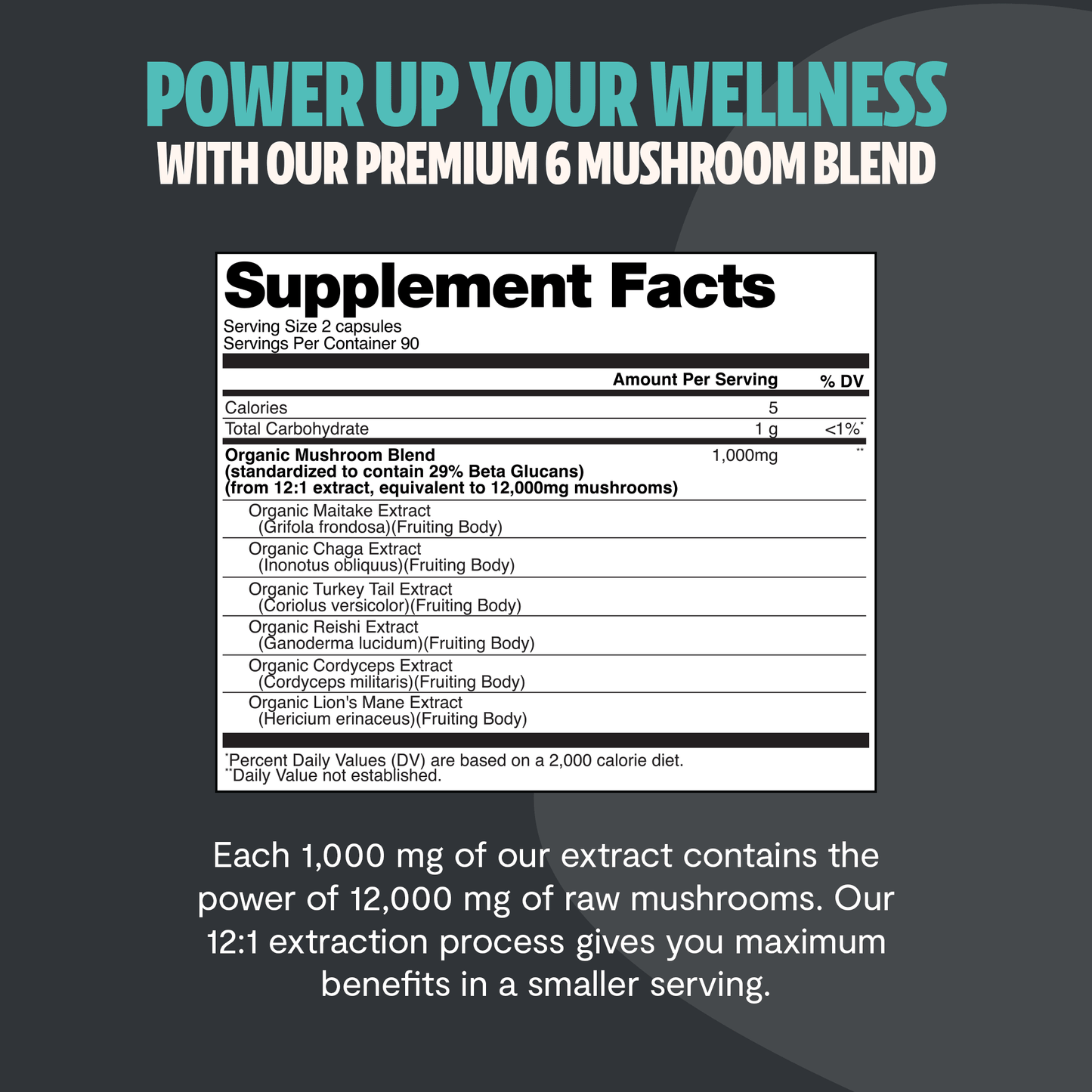 Organic Mushroom Complex Supplement Capsules - Cozy Notes Coffee Co