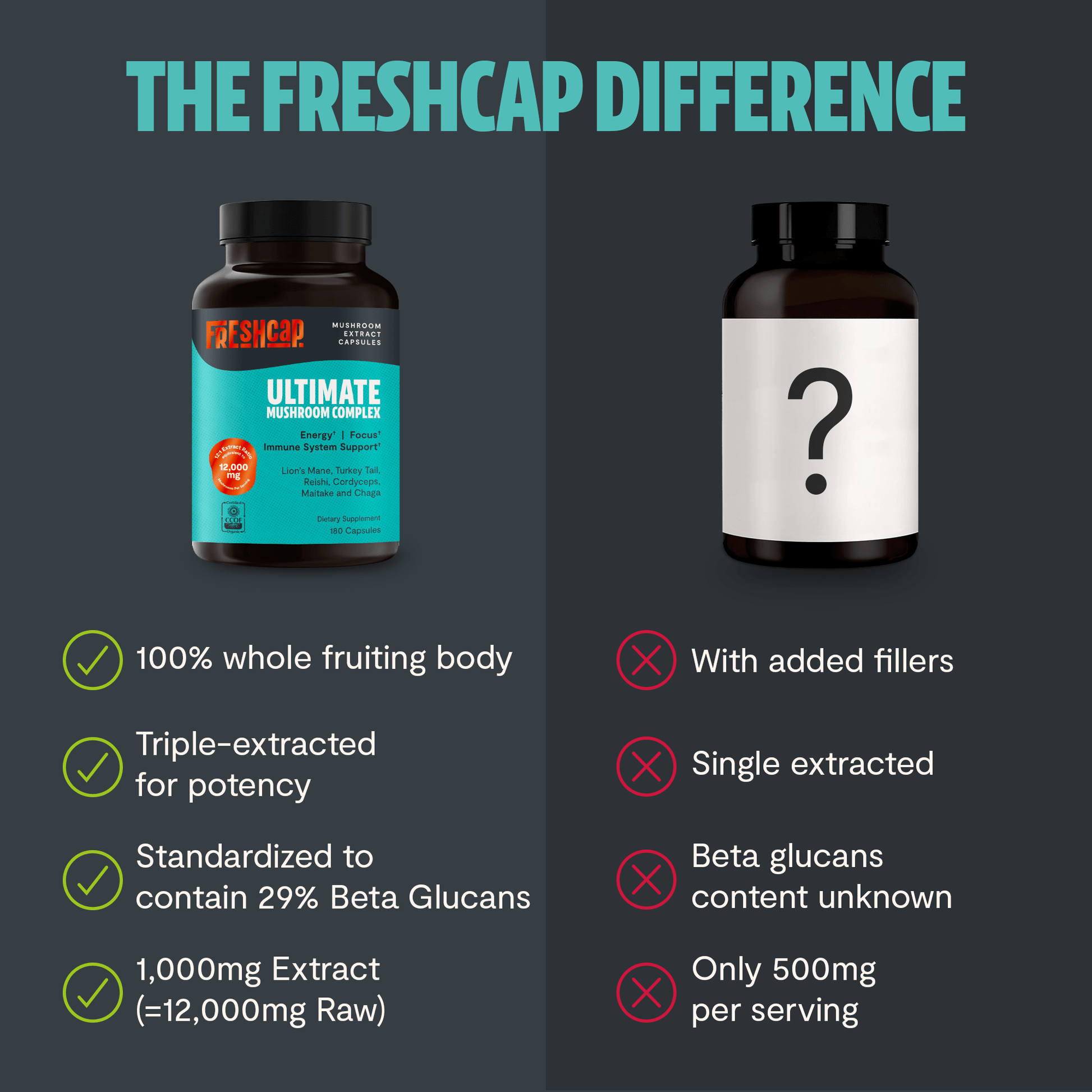 Organic Mushroom Complex Supplement Capsules - Cozy Notes Coffee Co