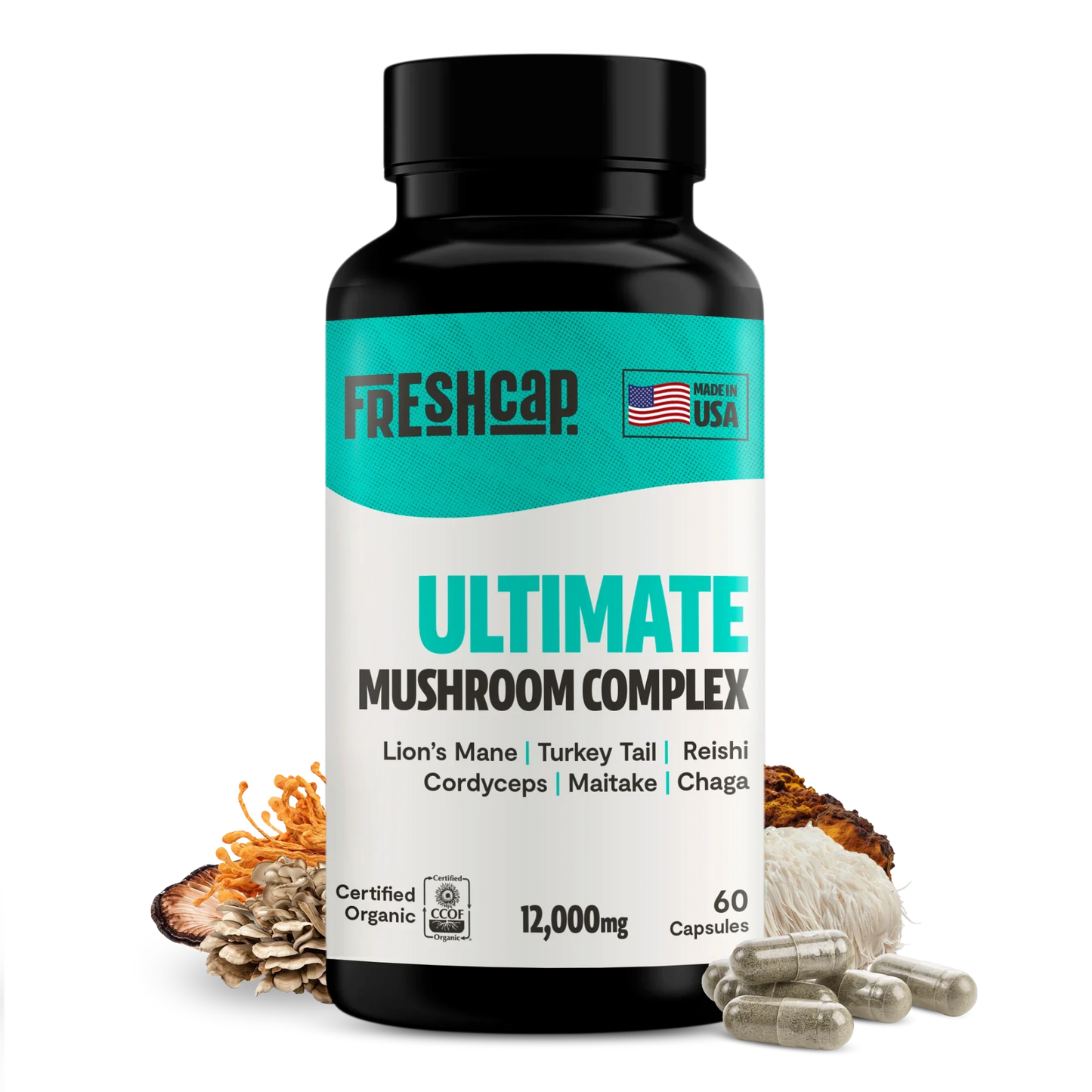 Organic Mushroom Complex Supplement Capsules - Cozy Notes Coffee Co