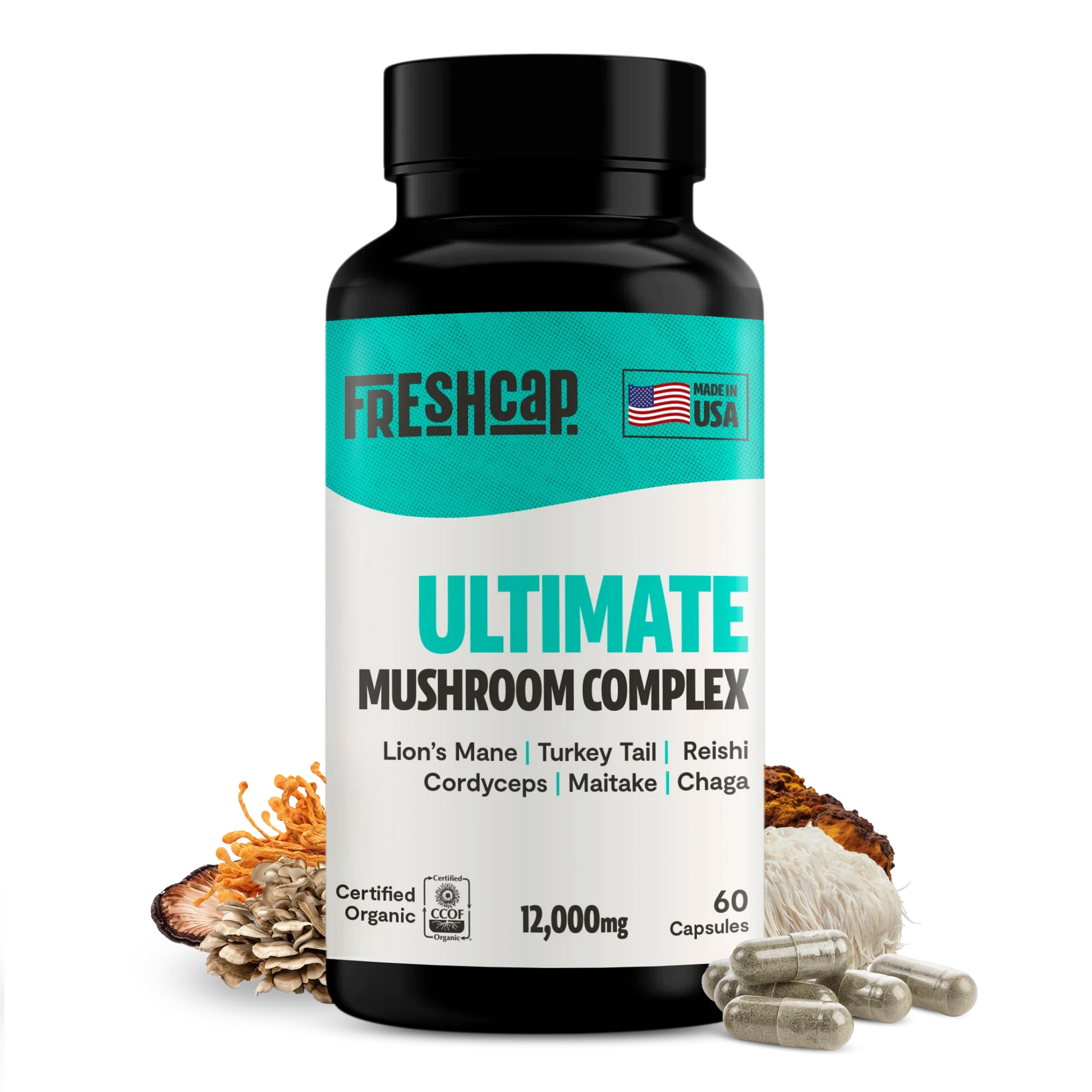 Organic Mushroom Complex Supplement Capsules - Cozy Notes Coffee Co