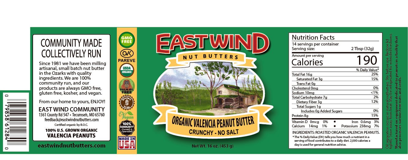 Organic Valencia Peanut Butter- 2 Ingredients or less - Cozy Notes Coffee Co