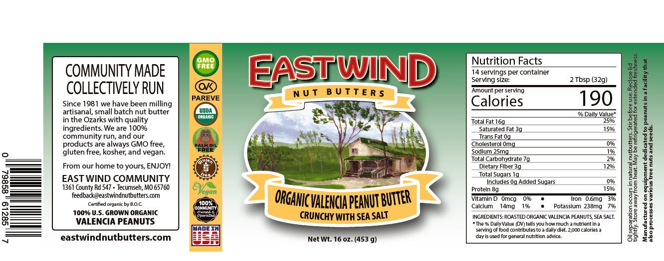 Organic Valencia Peanut Butter- 2 Ingredients or less - Cozy Notes Coffee Co