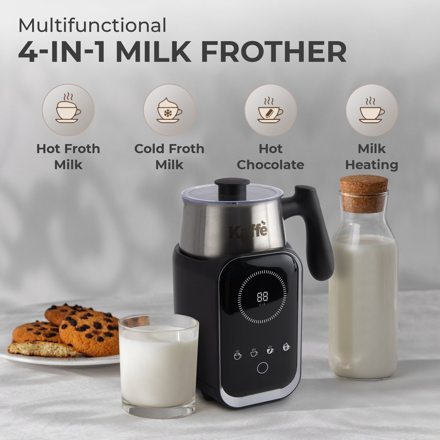 Pour-in Premium Milk Frother w/ Digital Screen, KF6075 - Cozy Notes Coffee Co
