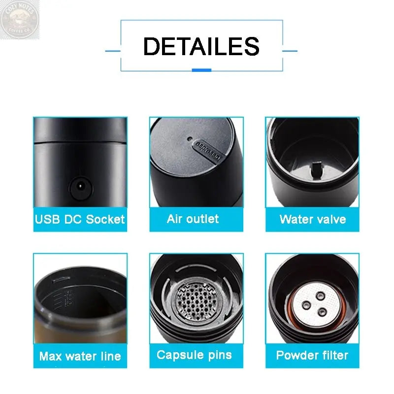 PORTABLE ESPRESSO MAKER Brown Shots Coffee
